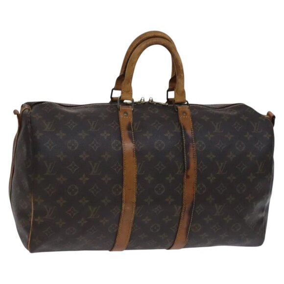 LOUIS VUITTON Monogram Keepall Bandouliere 45 Boston Bag